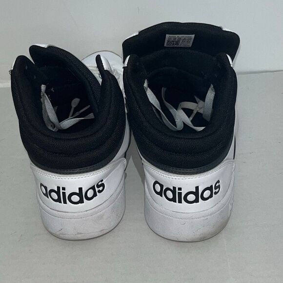 Adidas Mens Cloud White Core Black Hoops 3.0 Mid Lace-Up Sneaker Shoes Size 10.5 main image 9